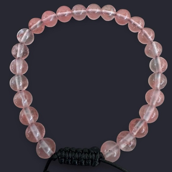 Cherry Quartz Adjustable Gemstone Bead Bracelet 6mm - Picture 3 of 4